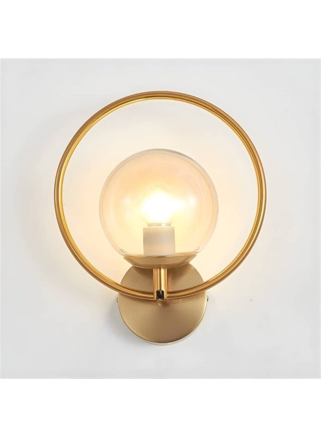 BAB Modern gold round wall sconce with a glass ball - Image 1